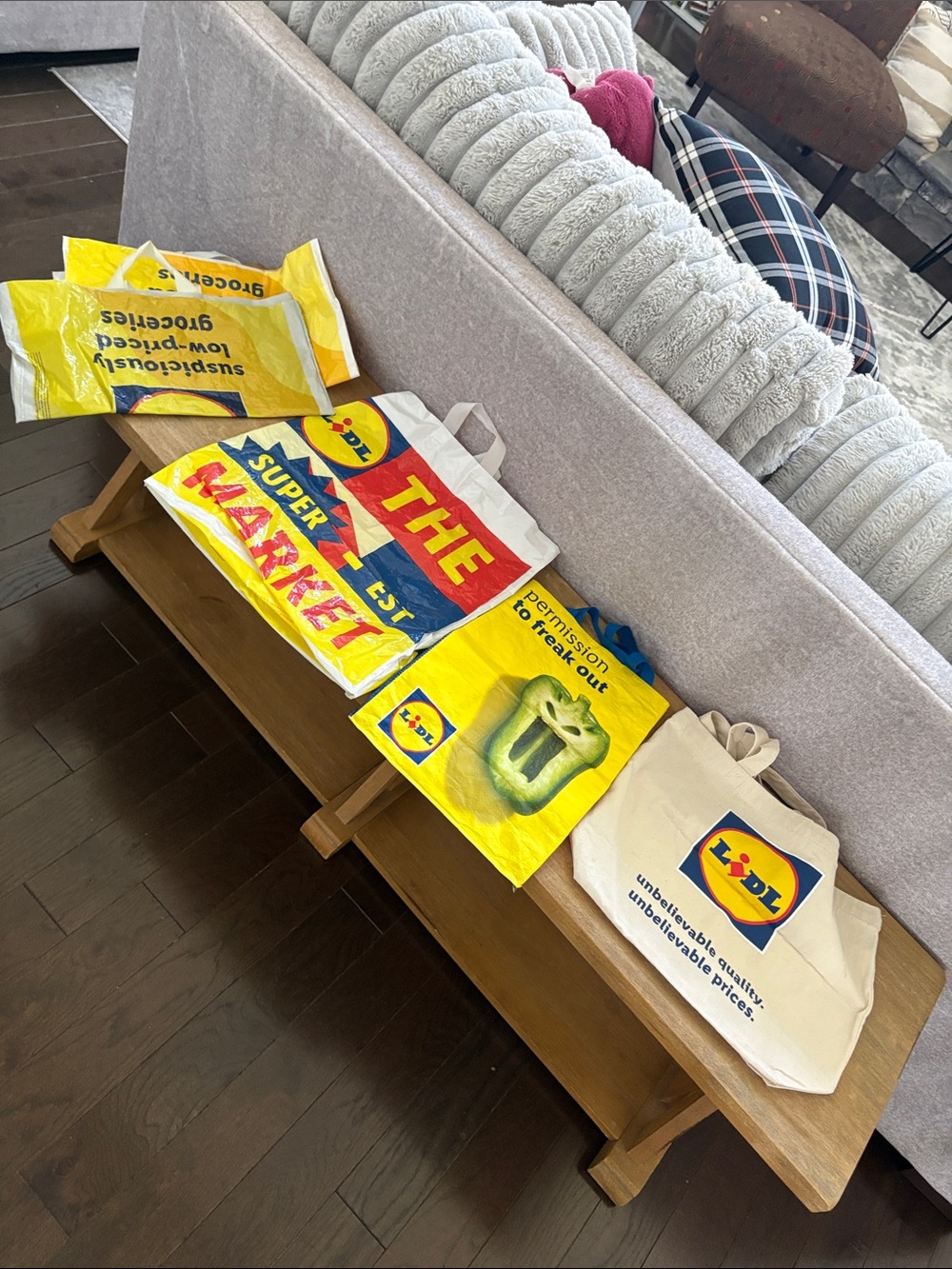 🛍️ LOT 7 x LIDL mix reusable grocery shopping bags VIRGINIA Souvenir CANVAS tote